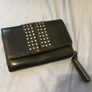 Kenneth Cole Studded Black Leather Wallet